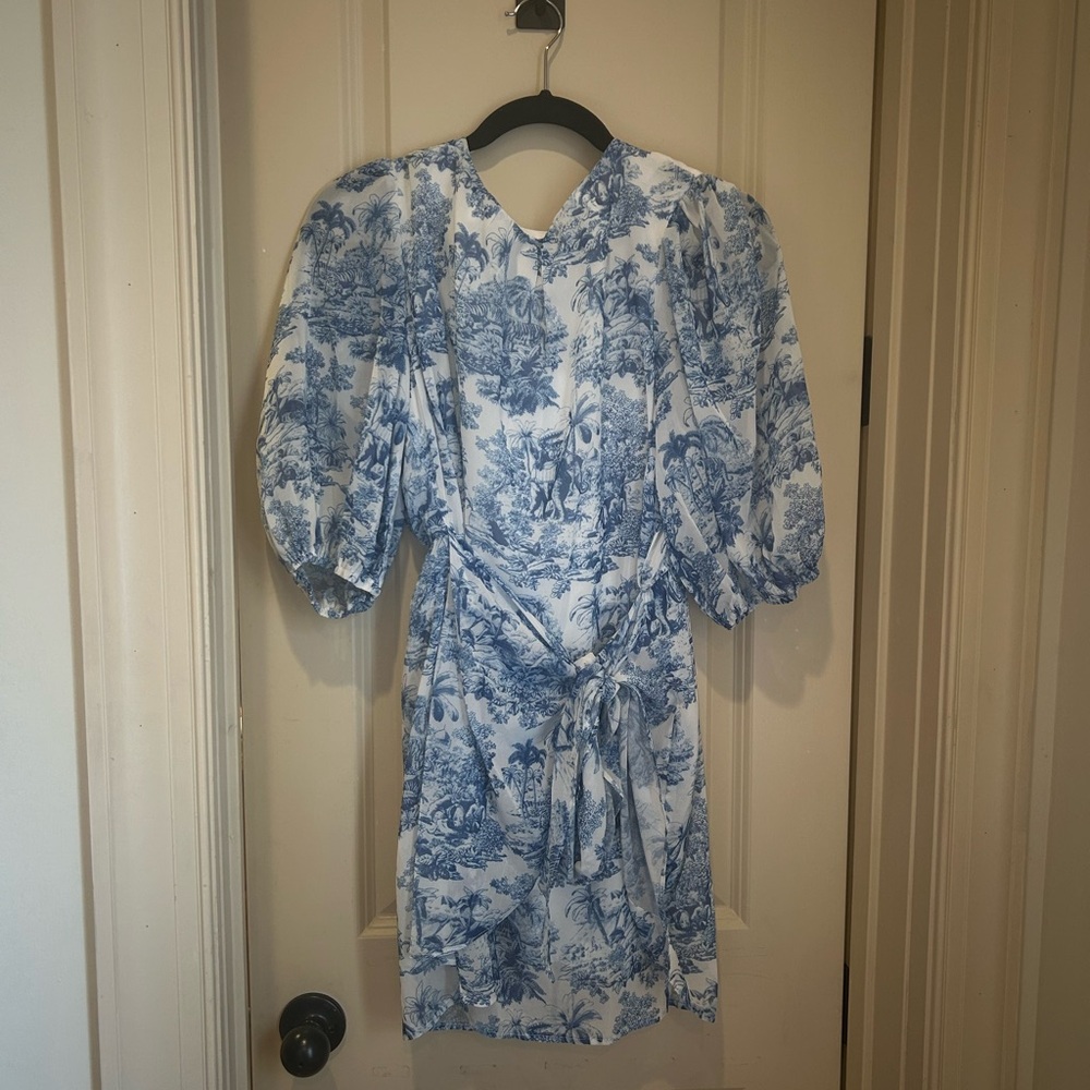 Blue and White Floral Dress
